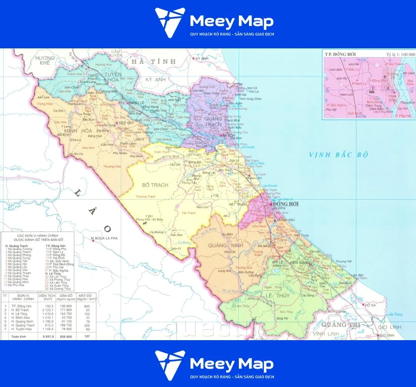 Bản đồ hành chính tỉnh Quảng Bình