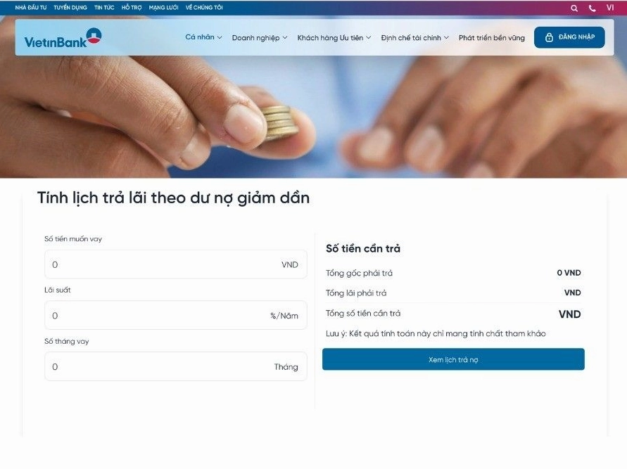 Công Cụ Tính Lịch Trả Lãi Vay Ngân Hàng Miễn Phí