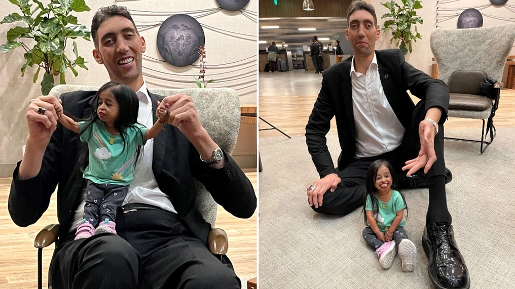 Cuộc hội ngộ giữa người đàn ông cao nhất và người phụ nữ thấp nhất thế giới - 1