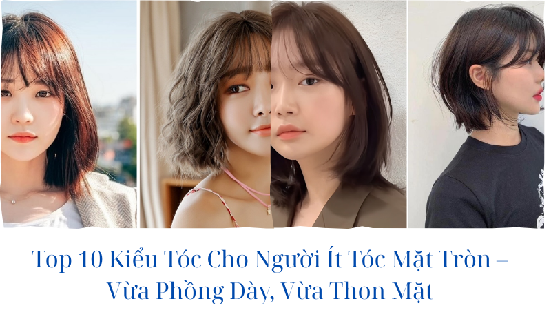 kiểu tóc cho người ít tóc mặt tròn nữ