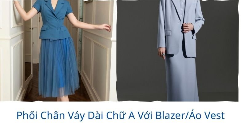 chân váy chữ a dài phối với áo gì