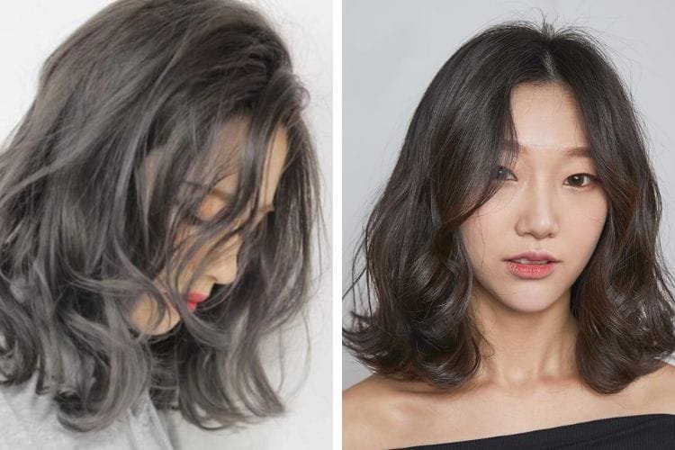 tóc ngang vai uốn đuôi trẻ trung
