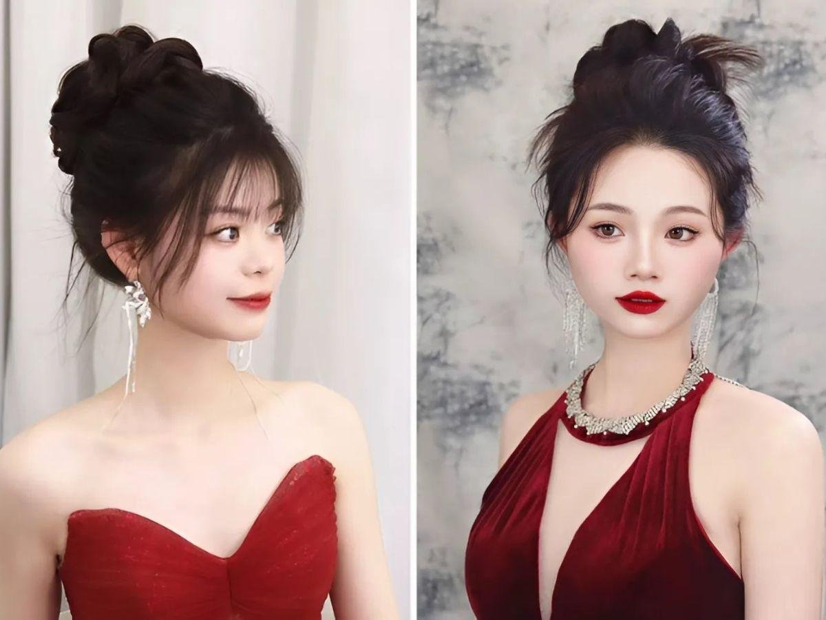 mẫu tóc búi đẹp đi tiệc