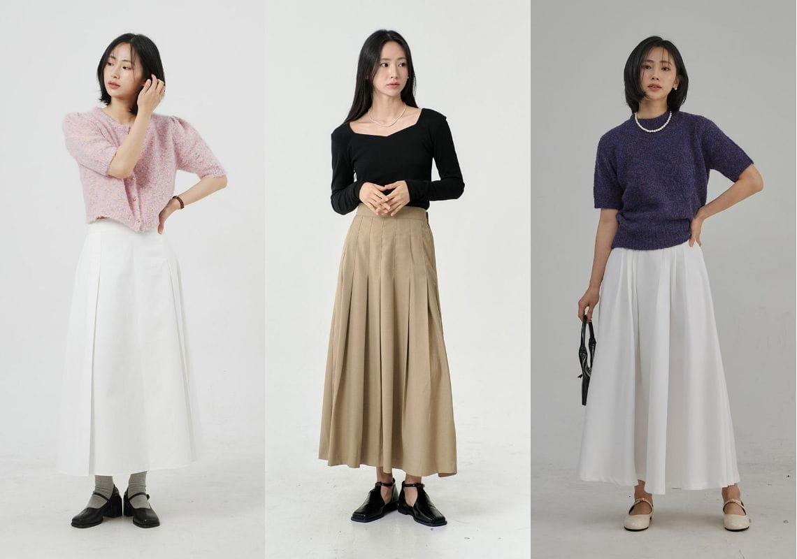 chân váy dài mặc sao cho cao