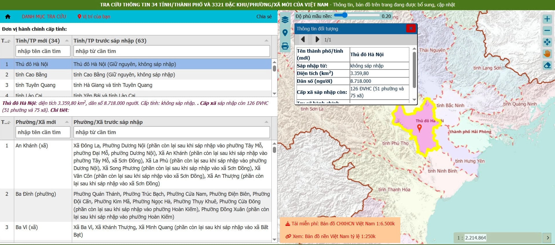 Tra cứu thông tin xã phường sau sáp nhập dễ dàng trên bản đồ số