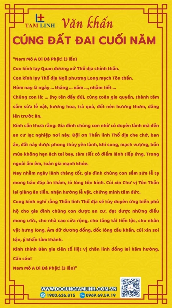 Bài cúng đất đai cuối năm