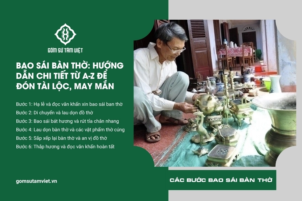 các bước bao sái bàn thờ