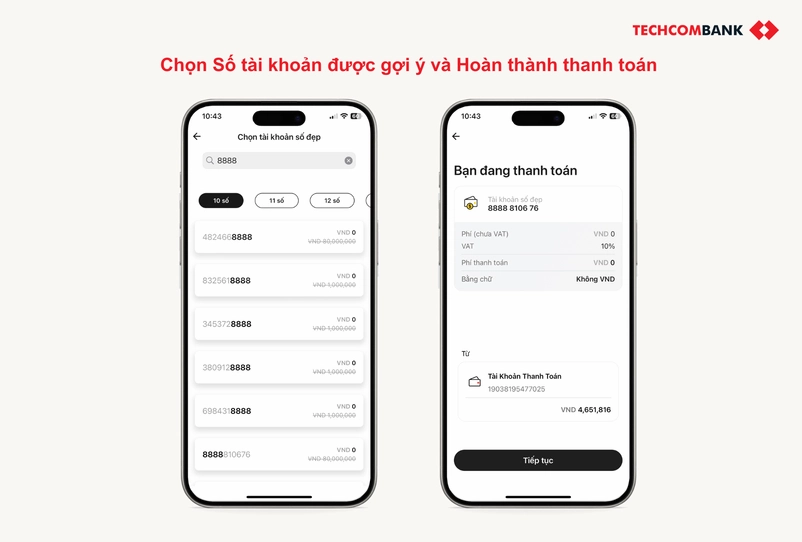 Chọn dãy số yêu thích và thanh toán.