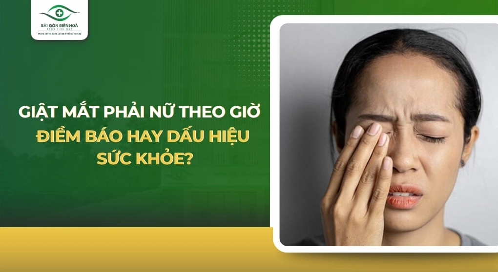 Giật mắt phải nữ theo giờ