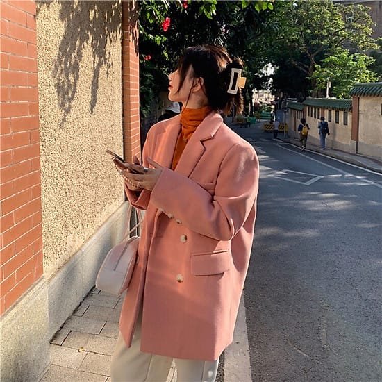 áo dạ phong cách hàn quốc