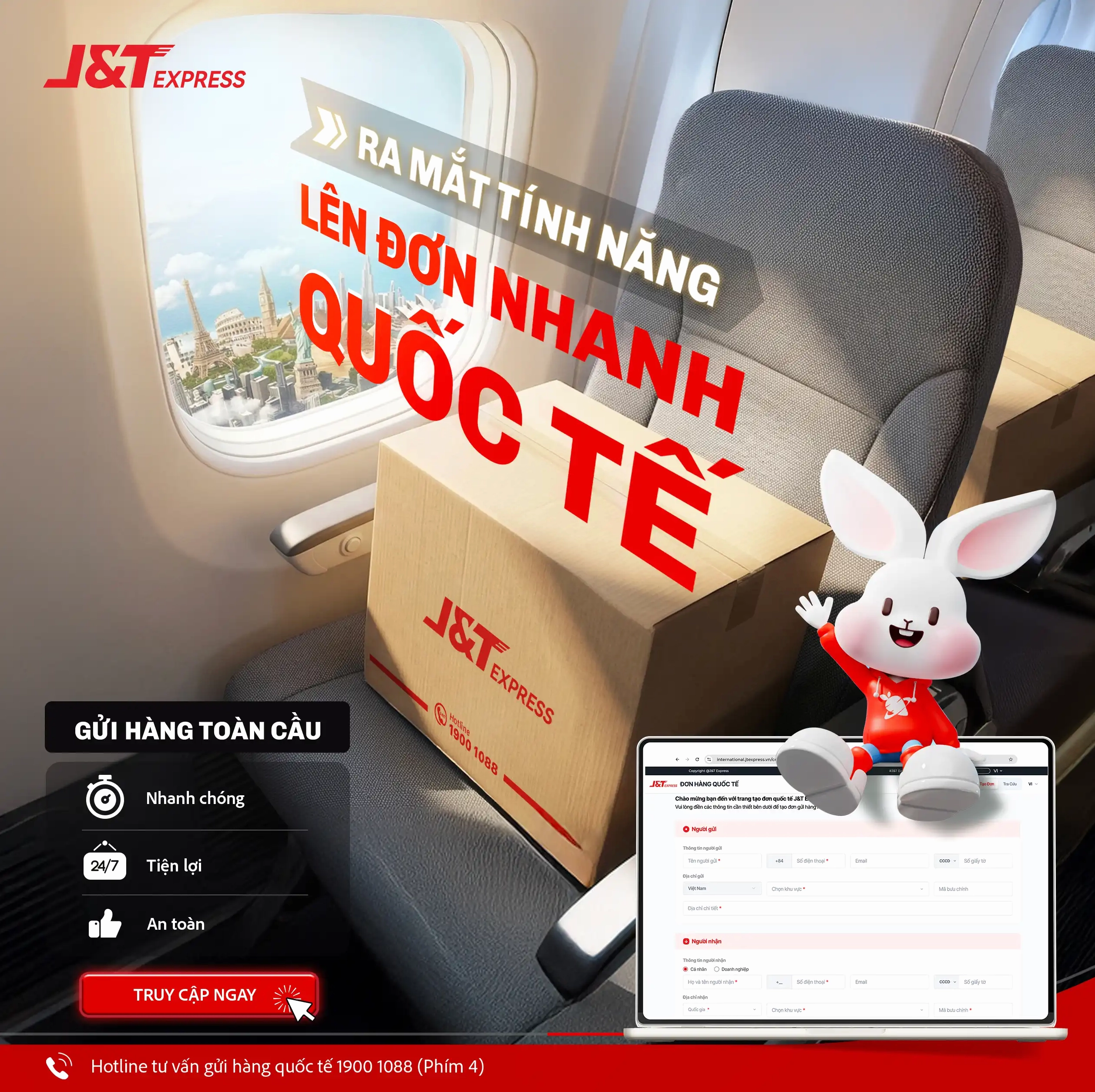 Lên đơn quốc tế nhanh chóng - dễ dàng trên website J&T Express