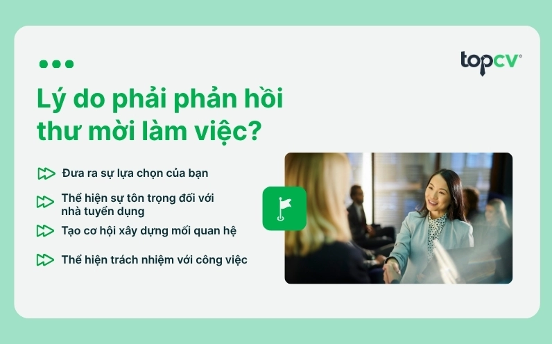 Lý do ứng viên nên phản hồi thư mời làm việc?