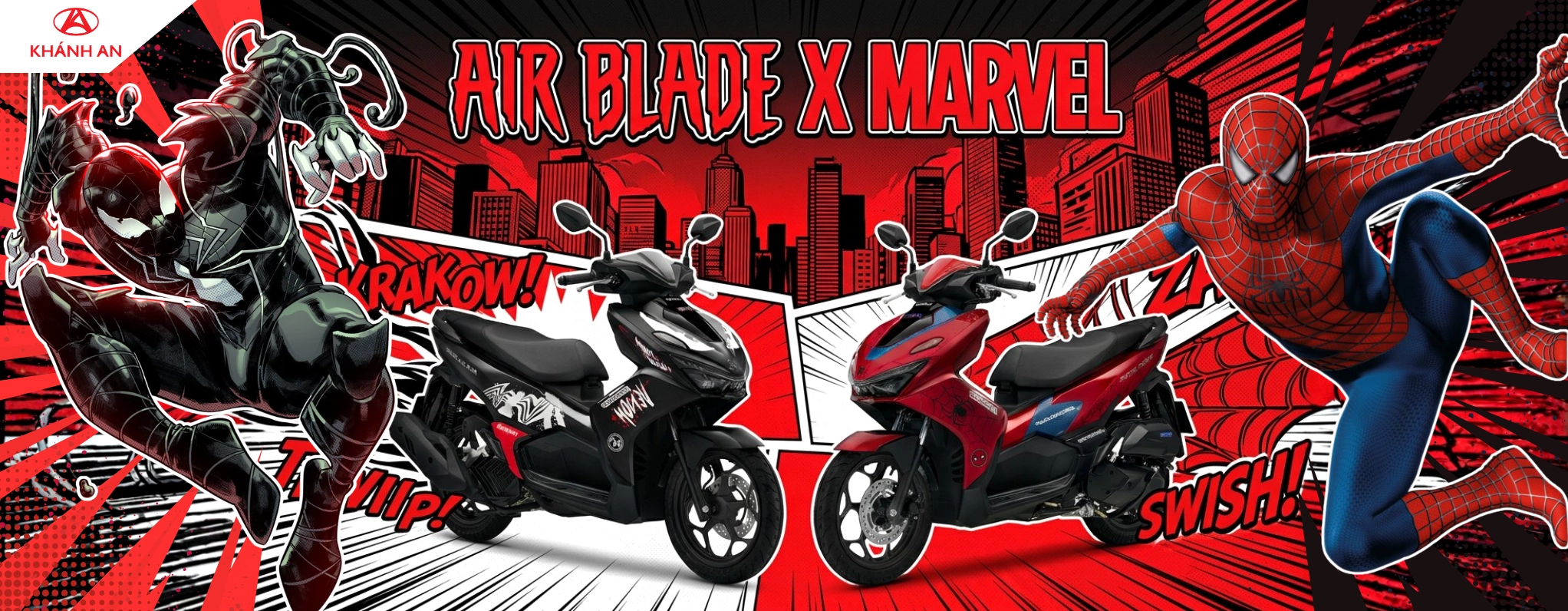 Mẫu xe Air Blade mới nhất của Honda kết hợp với thương hiệu Marvel, mang phong cách độc đáo