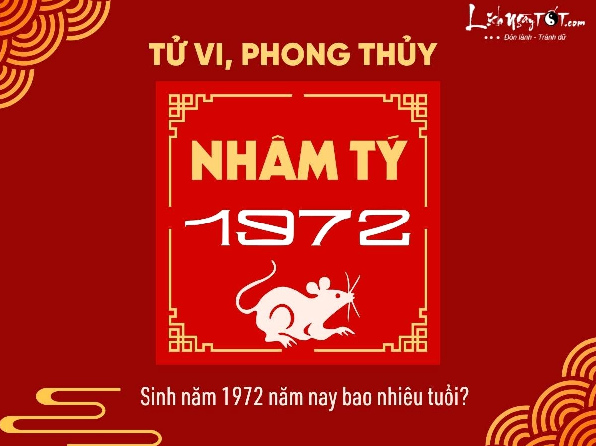 Sinh năm 1972 năm nay bao nhiêu tuổi?