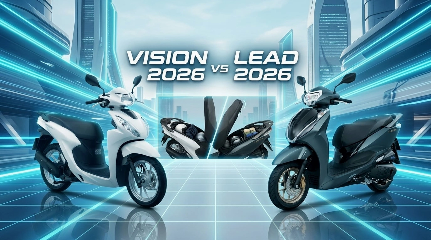 So sánh chi tiết Honda Vision 2026 và Honda Lead 2026 về thiết kế, động cơ và tiện ích