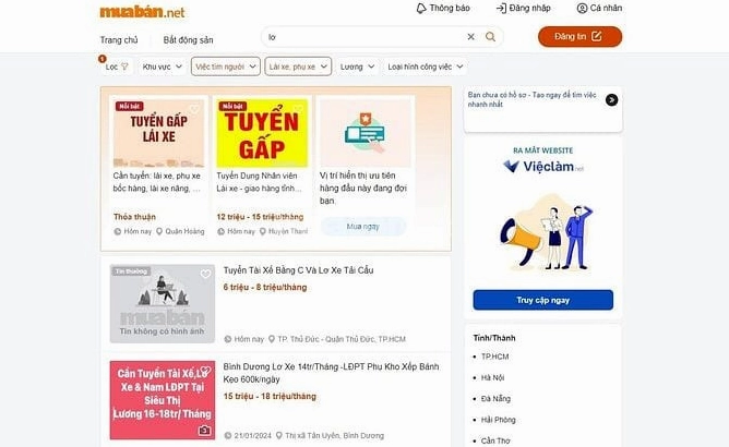 Tìm kiếm cơ hội việc làm phụ xe tại các trang uy tín