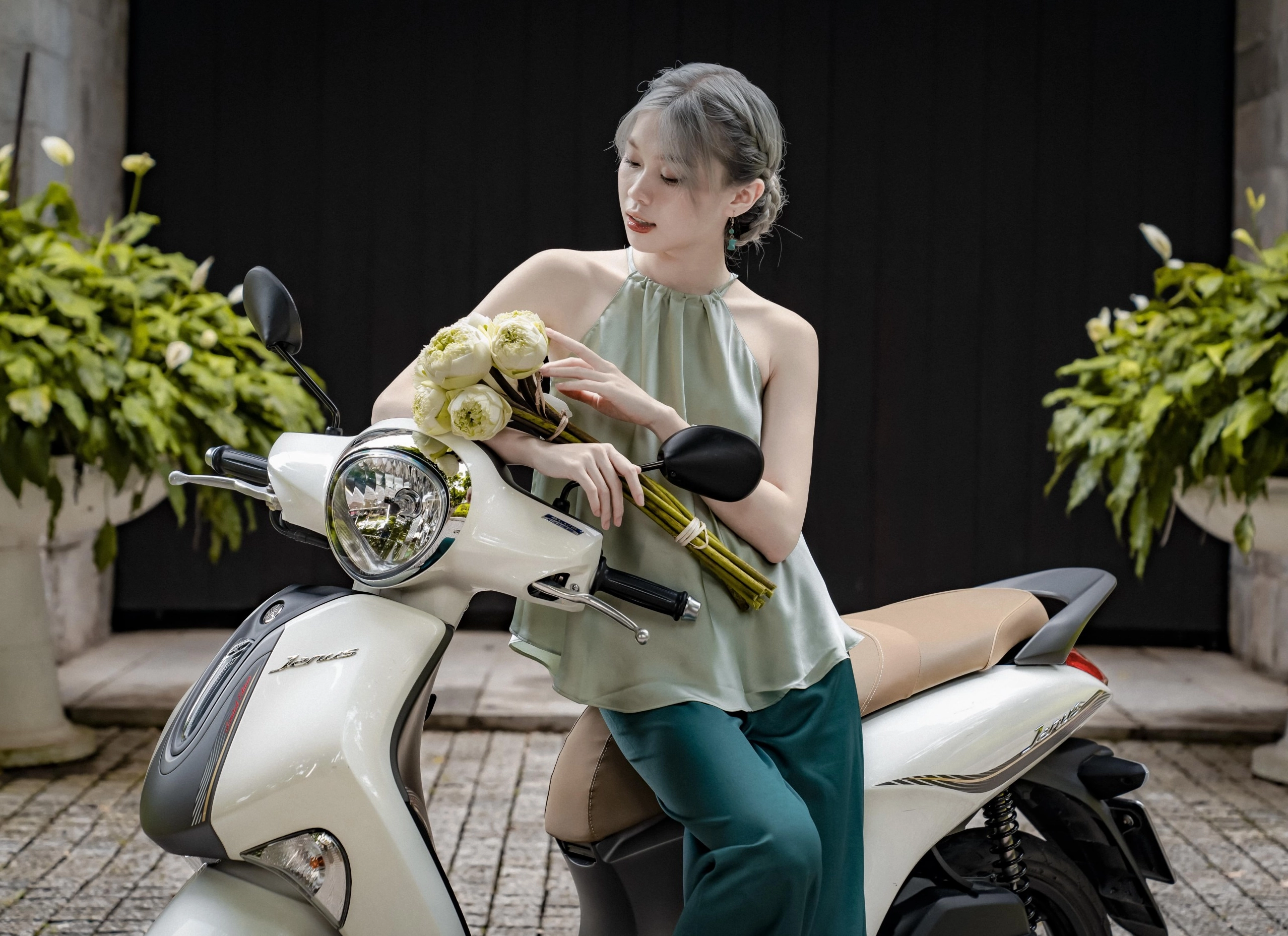 Tổng thể xe máy Janus từ phía sau