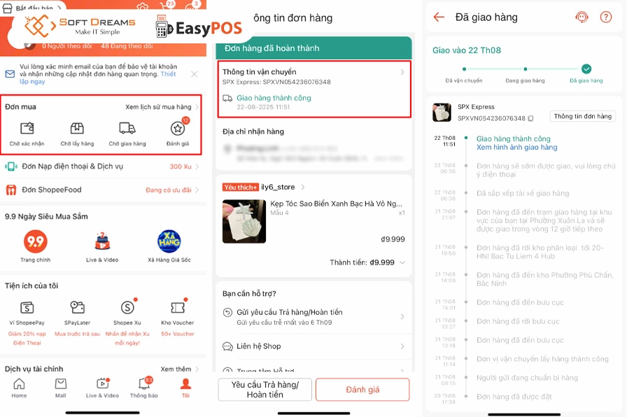 Tra cứu đơn hàng shopee express nhanh chóng trên ứng dụng Shopee