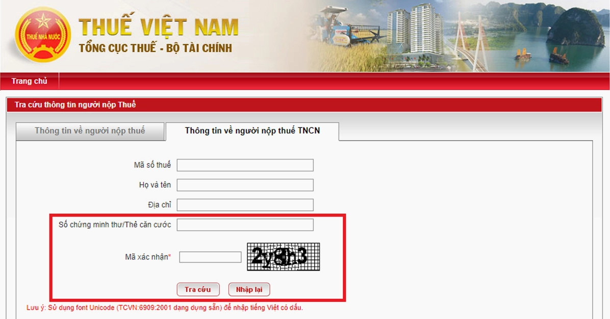 Tra cứu mã số thuế bằng CMND/ CCCD tại Tổng cục Thuế