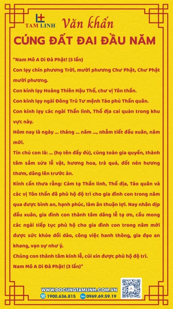 Văn khấn cúng đất đai đầu năm