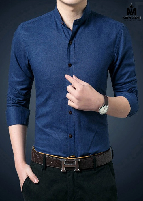 Áo sơ mi nam xanh navy lịch lãm