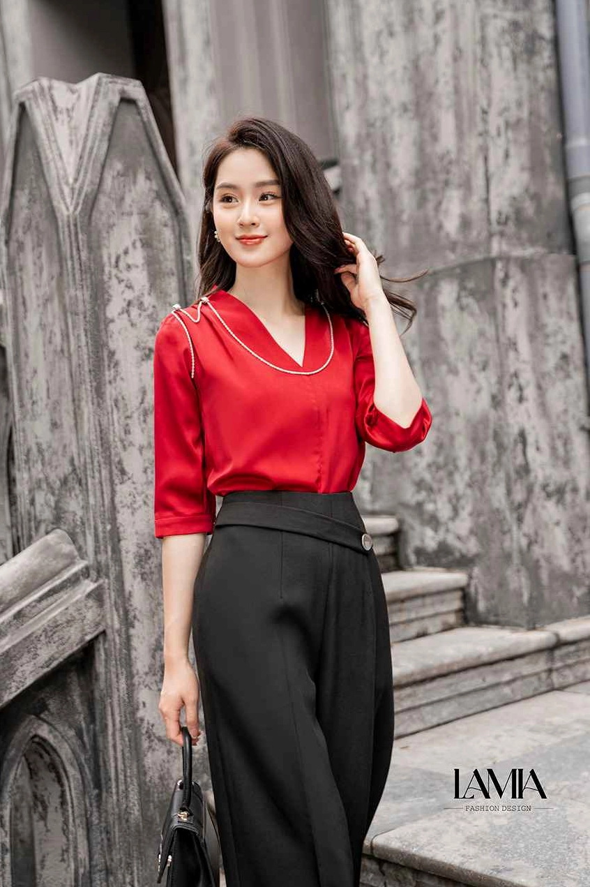 Áo sơ mi nữ tay lỡ croptop phối đồ trẻ trung