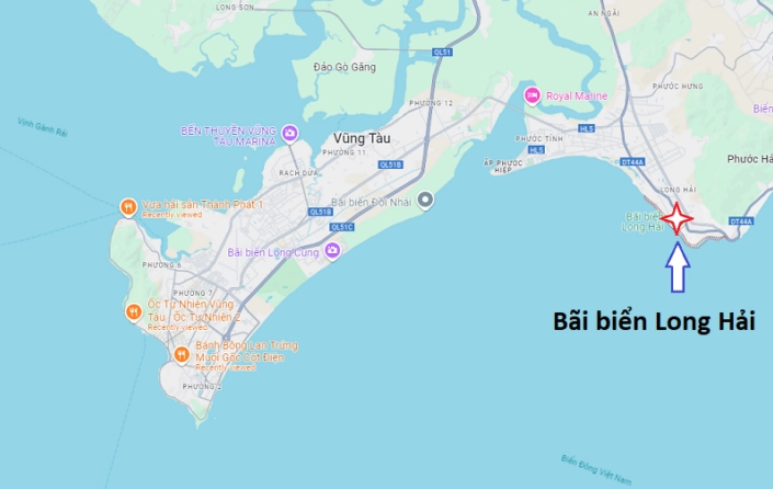 Bãi biển Long Hải xanh mát