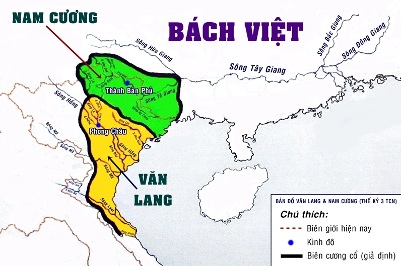 Bản đồ nhà nước Văn Lang và Nam Cương