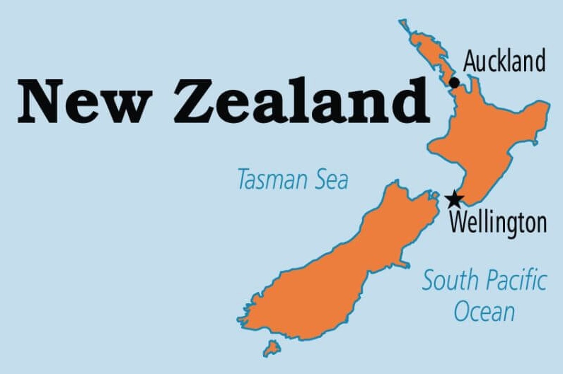 Bản đồ vị trí New Zealand