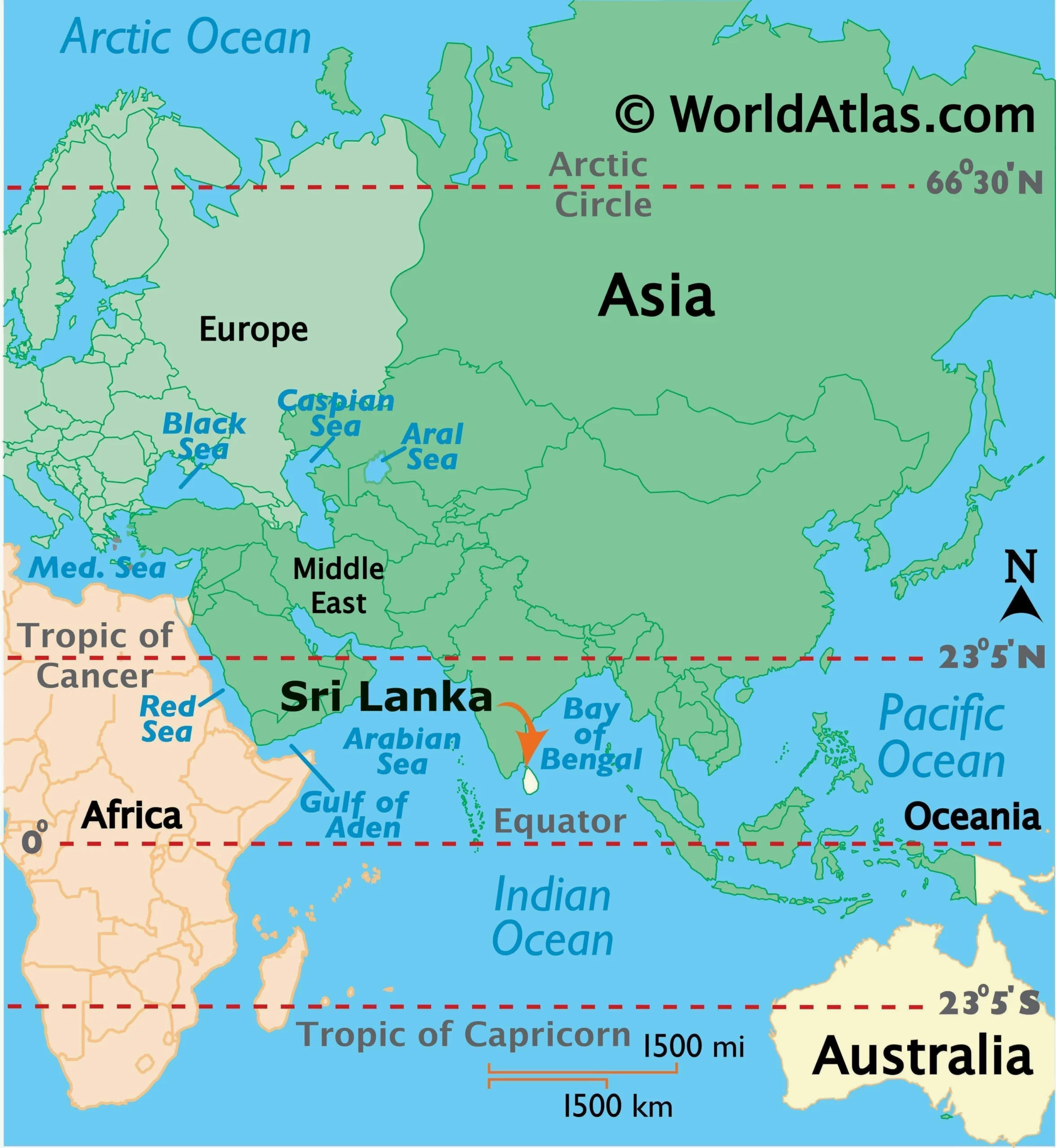 Bản đồ vị trí Sri Lanka