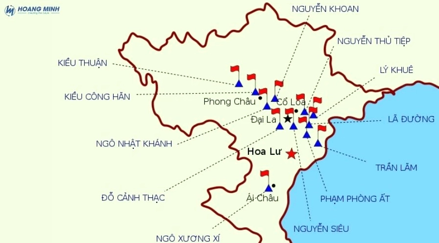 Bản đồ Việt Nam thời kỳ Loạn 12 Sứ Quân