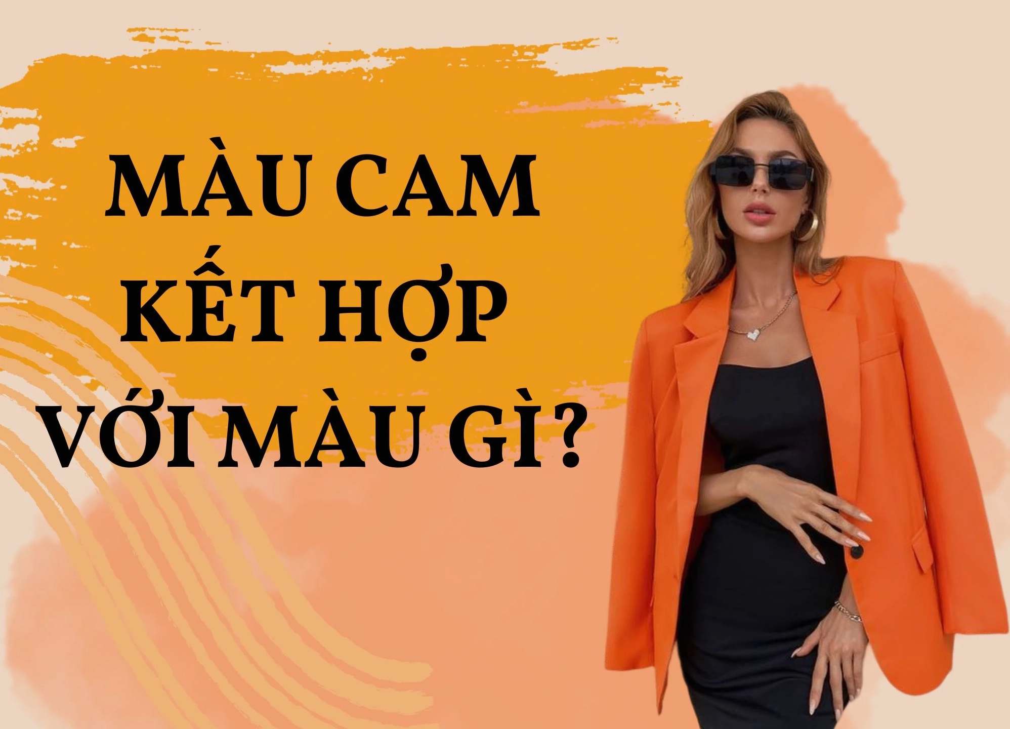 Bảng phối màu cam với các gam màu trung tính