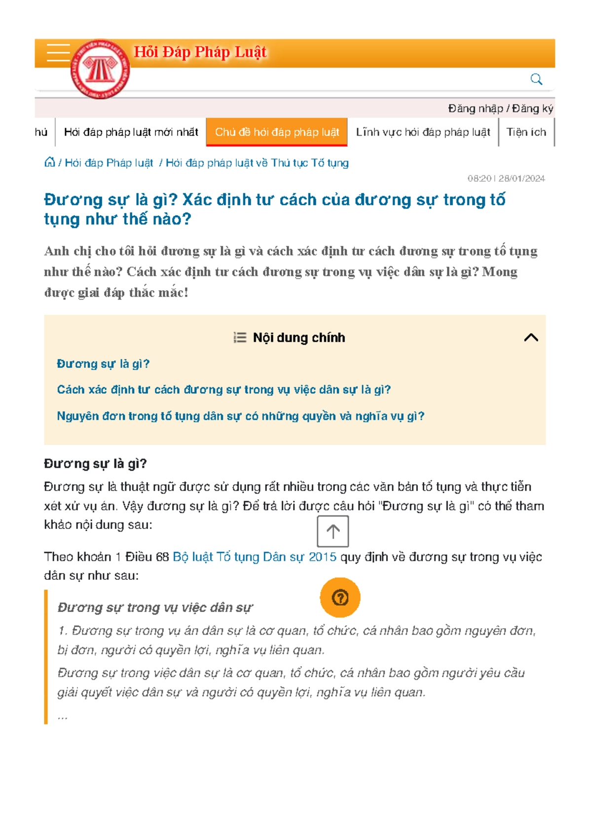 Biểu đồ quyền và nghĩa vụ của đương sự