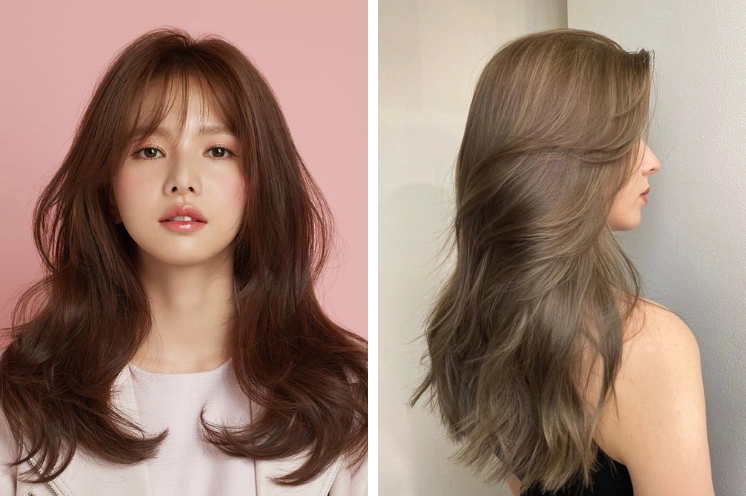 Các mẫu tóc màu nâu trầm