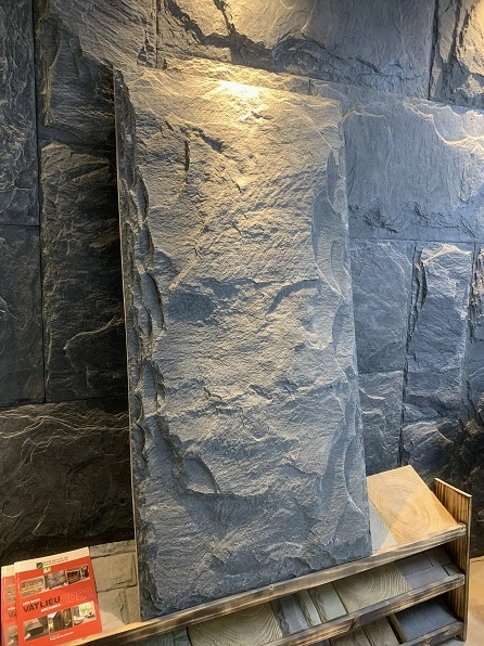 Cận cảnh bề mặt tấm PU giả đá vân Marble