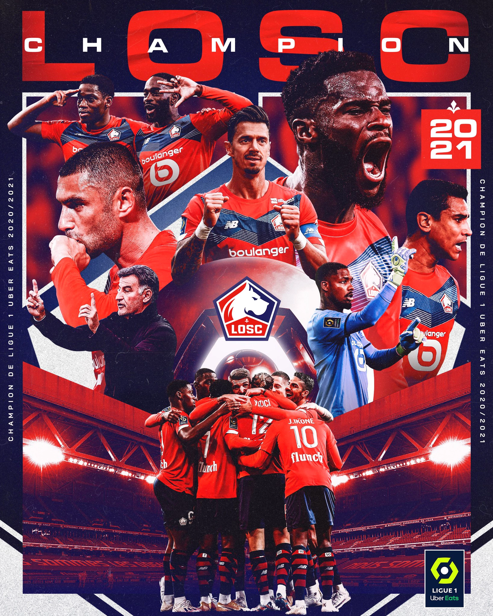 Cầu thủ Lille trong một trận đấu mùa giải 2020-2021