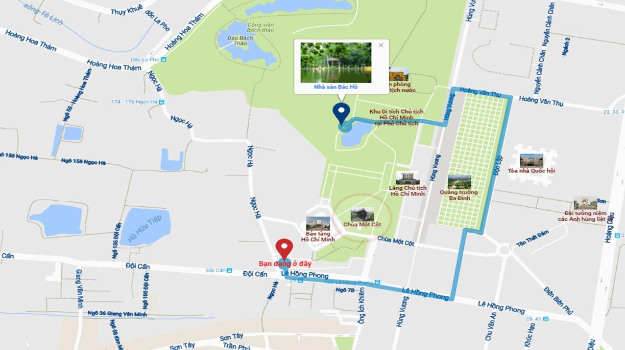 Chùa Một Cột nhìn từ xa
