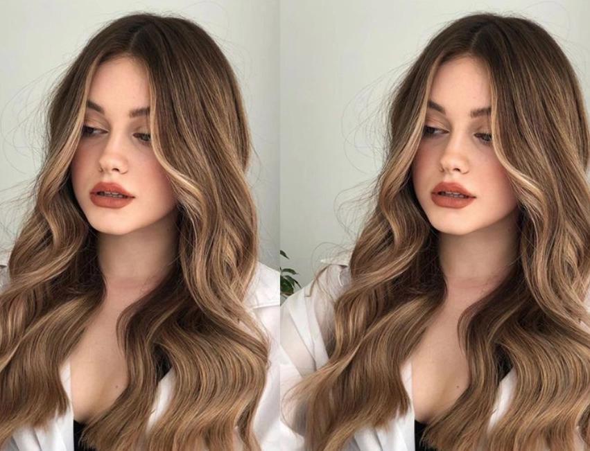 Cô gái trẻ trung với mái tóc highlight màu khói