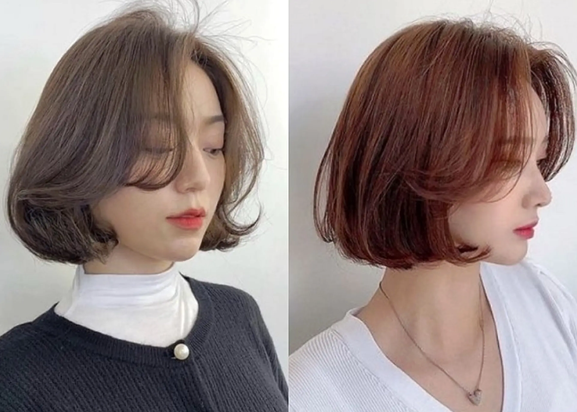 Cô gái với mái tóc ngắn uốn cụp mái bay
