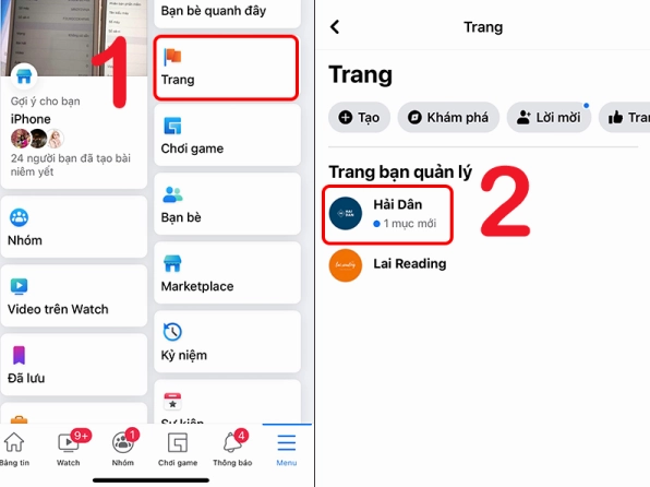 Giao diện đổi tên page trên điện thoại Facebook