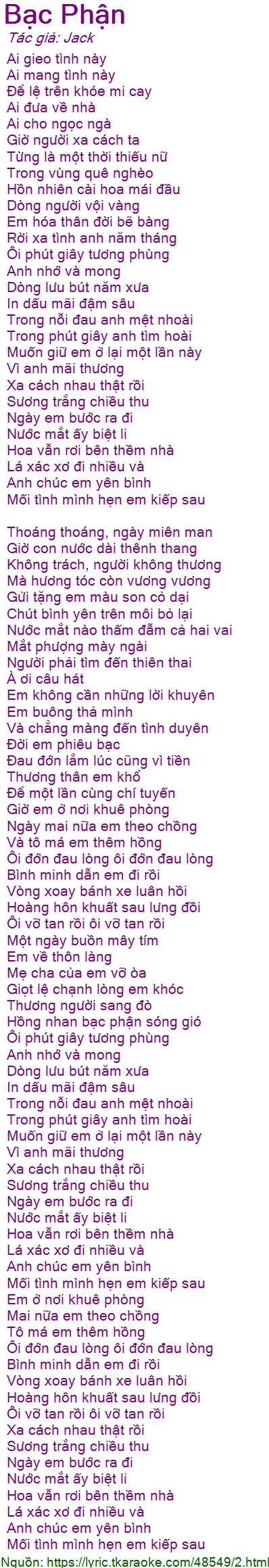 Hình ảnh minh họa lời bạc phận