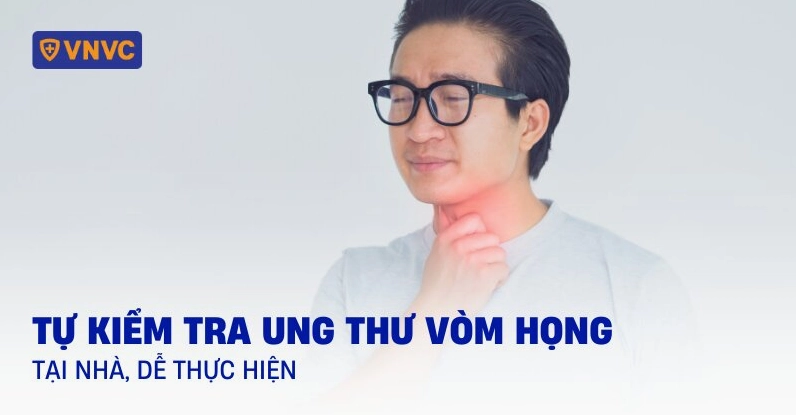 Hình ảnh minh họa người đang tự kiểm tra vùng vòm họng