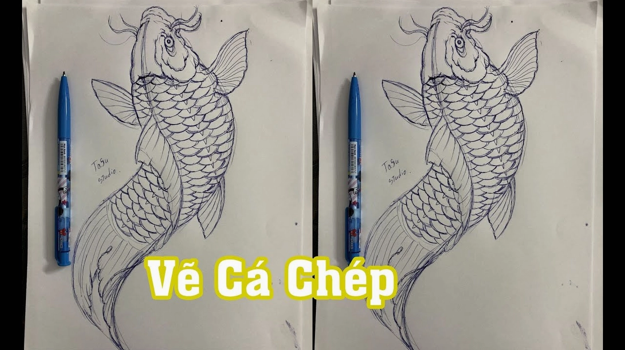 Hình xăm cá chép hóa rồng đầy uy lực
