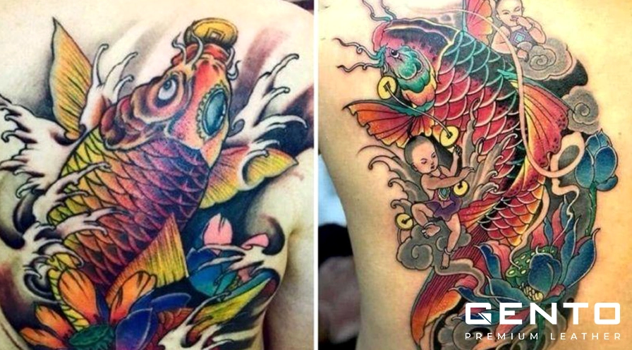 Hình xăm cá chép đơn giản và tinh tế
