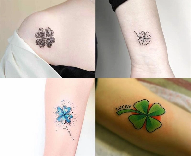 Hình xăm cỏ 4 lá với ý nghĩa may mắn