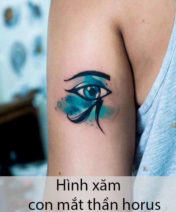 Hình xăm con mắt thần Horus với các chi tiết tinh xảo