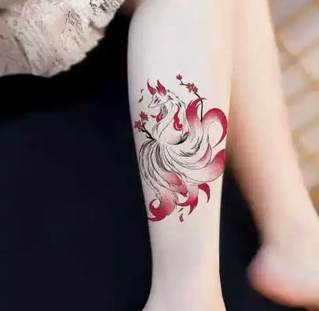 Hình xăm hồ ly 9 đuôi quyến rũ cho nữ