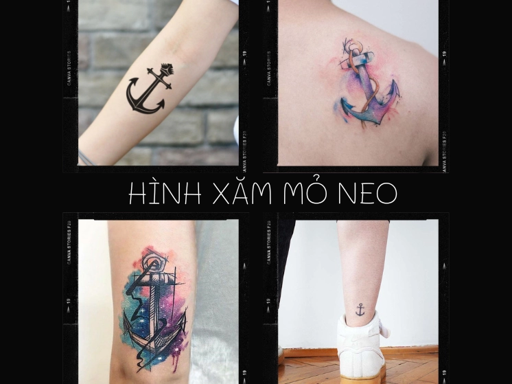 Hình xăm mỏ neo đẹp cho nữ phong cách tối giản
