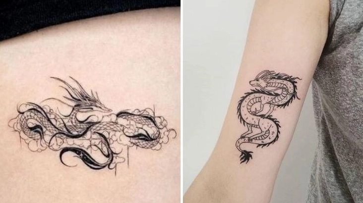 Hình xăm rồng cute phong cách hoạt hình