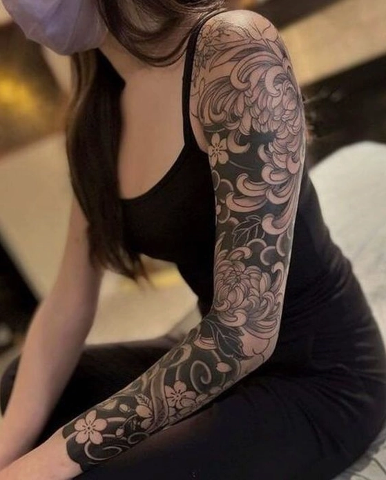 Hình xăm Samurai nữ mạnh mẽ và quyến rũ